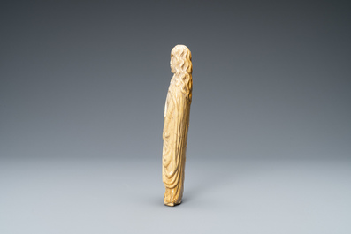An ivory figure of Saint Barbara, 19th C.