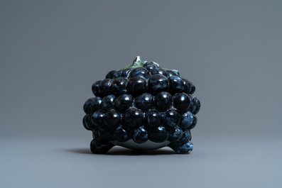 A polychrome Dutch Delft 'grape' tureen and cover, ca. 1800