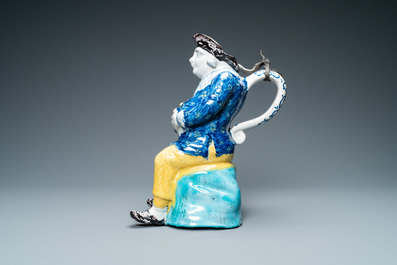 A polychrome Brussels faience 'Jacquot' table fountain, 18th C.