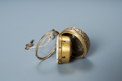 A gilded silver 'repeater' pocket watch, Robert &amp; Peter Higgs, no. 1466, London, 17/18th C.