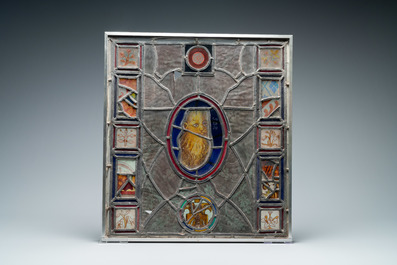 Un vitrail compos&eacute; d'&eacute;l&eacute;ments en verre peint et teint&eacute;, Angleterre et/ou France, 15&egrave;me et apr&egrave;s