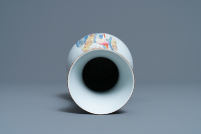 A Chinese famille rose 'Shou Lao' vase, Qianlong mark, Republic