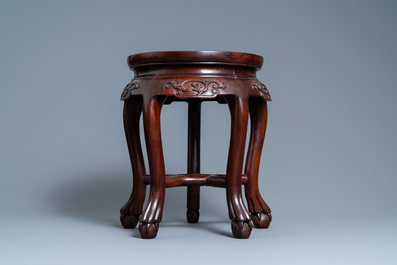 Three Chinese wooden stands, 19/20th C.