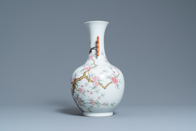 A Chinese famille rose bottle vase, Hongxian mark, Republic