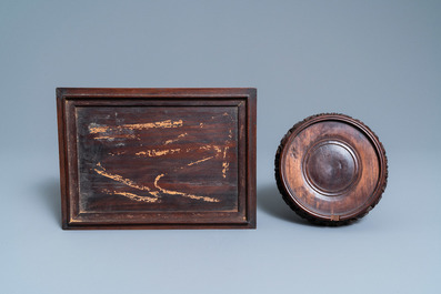 Three Chinese wooden stands, 19/20th C.