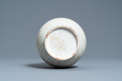 A Chinese qingbai vase with incised floral design, Song