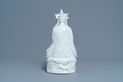 A Chinese blanc de Chine figure of Doumu, seal mark, 19/20th C.