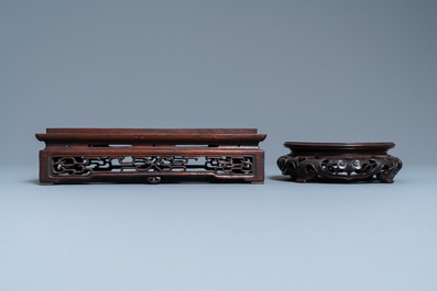 Three Chinese wooden stands, 19/20th C.