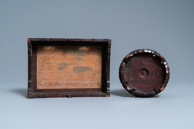 Three Chinese wooden stands, 19/20th C.