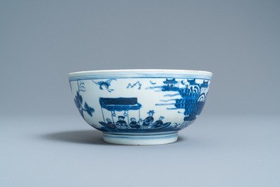 Een Chinese blauw-witte 'Bleu de Hue' kom voor de Vietnamese markt, gedateerd 1845
