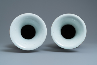 A pair of Chinese famille rose 'immortals' vases, 19/20th C.