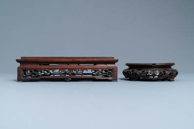 Three Chinese wooden stands, 19/20th C.