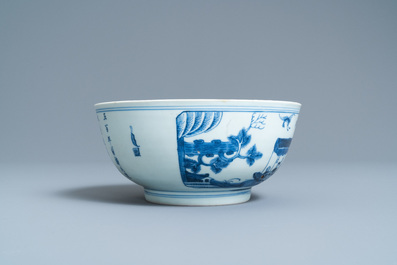 Een Chinese blauw-witte 'Bleu de Hue' kom voor de Vietnamese markt, gedateerd 1845