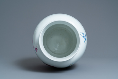A Chinese floral vase, signed Wang En Huai, dated 1997