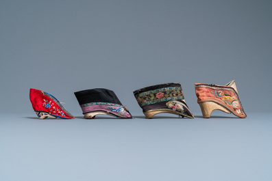 Eight Chinese lotus shoes, 19th C.