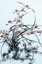 Three Chinese plaques with floral design, 20th C.