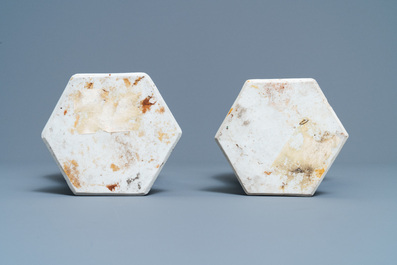 A pair of Chinese famille verte vases, Kangxi
