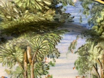 Un grand plat en majolique italienne &agrave; sujet mythologique de 'L&rsquo;Enl&egrave;vement des Sabines', atelier d'Orazio Fontana, Urbino, milieu du 16&egrave;me