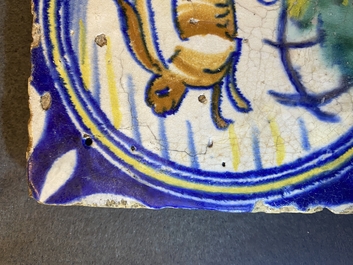 Nine polychrome maiolica medallion tiles, Antwerp or Middelburg, 2nd half 16th C.