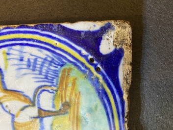 Nine polychrome maiolica medallion tiles, Antwerp or Middelburg, 2nd half 16th C.