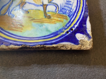 Nine polychrome maiolica medallion tiles, Antwerp or Middelburg, 2nd half 16th C.