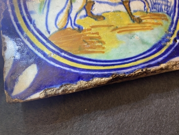 Nine polychrome maiolica medallion tiles, Antwerp or Middelburg, 2nd half 16th C.