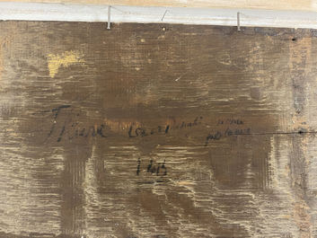 Vlaamse school, navolger van Joos van Cleve (ca. 1485-1540), olie op paneel, 16/17e eeuw: Hi&euml;ronymus in zijn studiekamer
