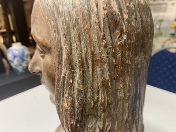 Italian school, surrounding or follower of Agnolo di Polo de&rsquo; Vetri (1470 - 1528), a terracotta bust, 16th C.: The young Christ or Cristo Giovinetto