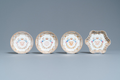 Un service &agrave; th&eacute; de 20 pi&egrave;ces en porcelaine de Chine famille rose pour le march&eacute; europ&eacute;en, Qianlong