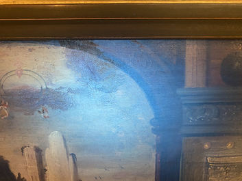 Vlaamse school, navolger van Joos van Cleve (ca. 1485-1540), olie op paneel, 16/17e eeuw: Hi&euml;ronymus in zijn studiekamer