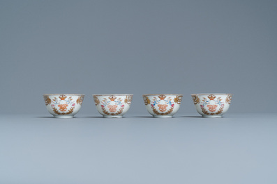 Un service &agrave; th&eacute; de 20 pi&egrave;ces en porcelaine de Chine famille rose pour le march&eacute; europ&eacute;en, Qianlong