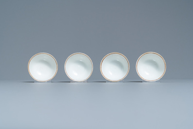 Un service &agrave; th&eacute; de 20 pi&egrave;ces en porcelaine de Chine famille rose pour le march&eacute; europ&eacute;en, Qianlong
