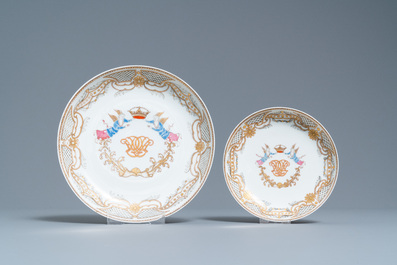 Un service &agrave; th&eacute; de 20 pi&egrave;ces en porcelaine de Chine famille rose pour le march&eacute; europ&eacute;en, Qianlong