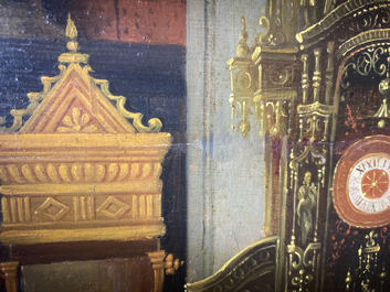 Vlaamse school, navolger van Joos van Cleve (ca. 1485-1540), olie op paneel, 16/17e eeuw: Hi&euml;ronymus in zijn studiekamer