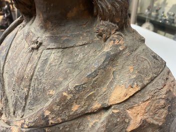 Italian school, surrounding or follower of Agnolo di Polo de&rsquo; Vetri (1470 - 1528), a terracotta bust, 16th C.: The young Christ or Cristo Giovinetto