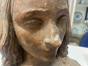 Italian school, surrounding or follower of Agnolo di Polo de&rsquo; Vetri (1470 - 1528), a terracotta bust, 16th C.: The young Christ or Cristo Giovinetto