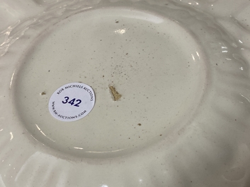 A large monochrome white lobed dish, Saint Jean du D&eacute;sert or Marseille, France, 17th C.