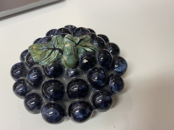A polychrome Dutch Delft 'grape' tureen and cover, ca. 1800