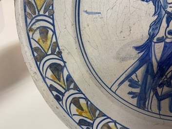 A Dutch maiolica orangist portrait dish with Prince William II of Orange, mid 17th C.