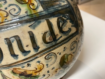 An Italian sgraffito pharmacy bottle, probably Tuscany, 17th C.