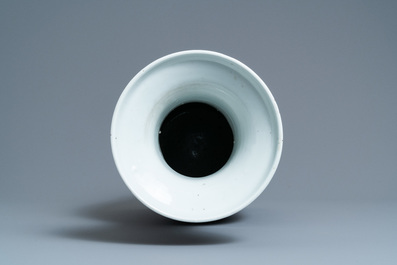 A Chinese blue and white celadon-ground vase, 19th C.