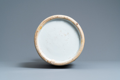 A Chinese blue and white celadon-ground vase, 19th C.