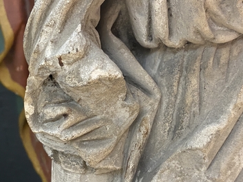 A limestone figure of Saint Barbara, 16th C.