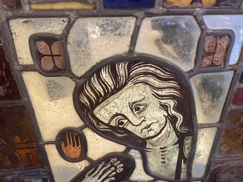Een samengesteld glas-in-loodraam, Frankrijk, 13e eeuw en later