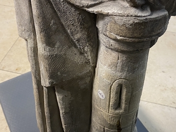 A limestone figure of Saint Barbara, 16th C.