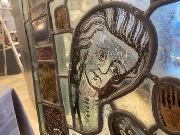 Een samengesteld glas-in-loodraam, Frankrijk, 13e eeuw en later