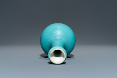 A Chinese robin's egg-glazed bottle vase, Qianlong mark, 19/20th C.