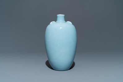 A Chinese monochrome lavender-blue vase, Yongzheng mark, Republic