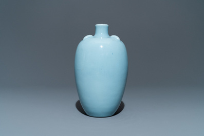 A Chinese monochrome lavender-blue vase, Yongzheng mark, Republic