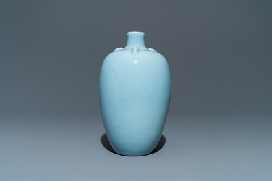 A Chinese monochrome lavender-blue vase, Yongzheng mark, Republic